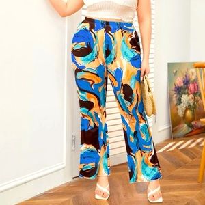 Plus Marble Print Pants